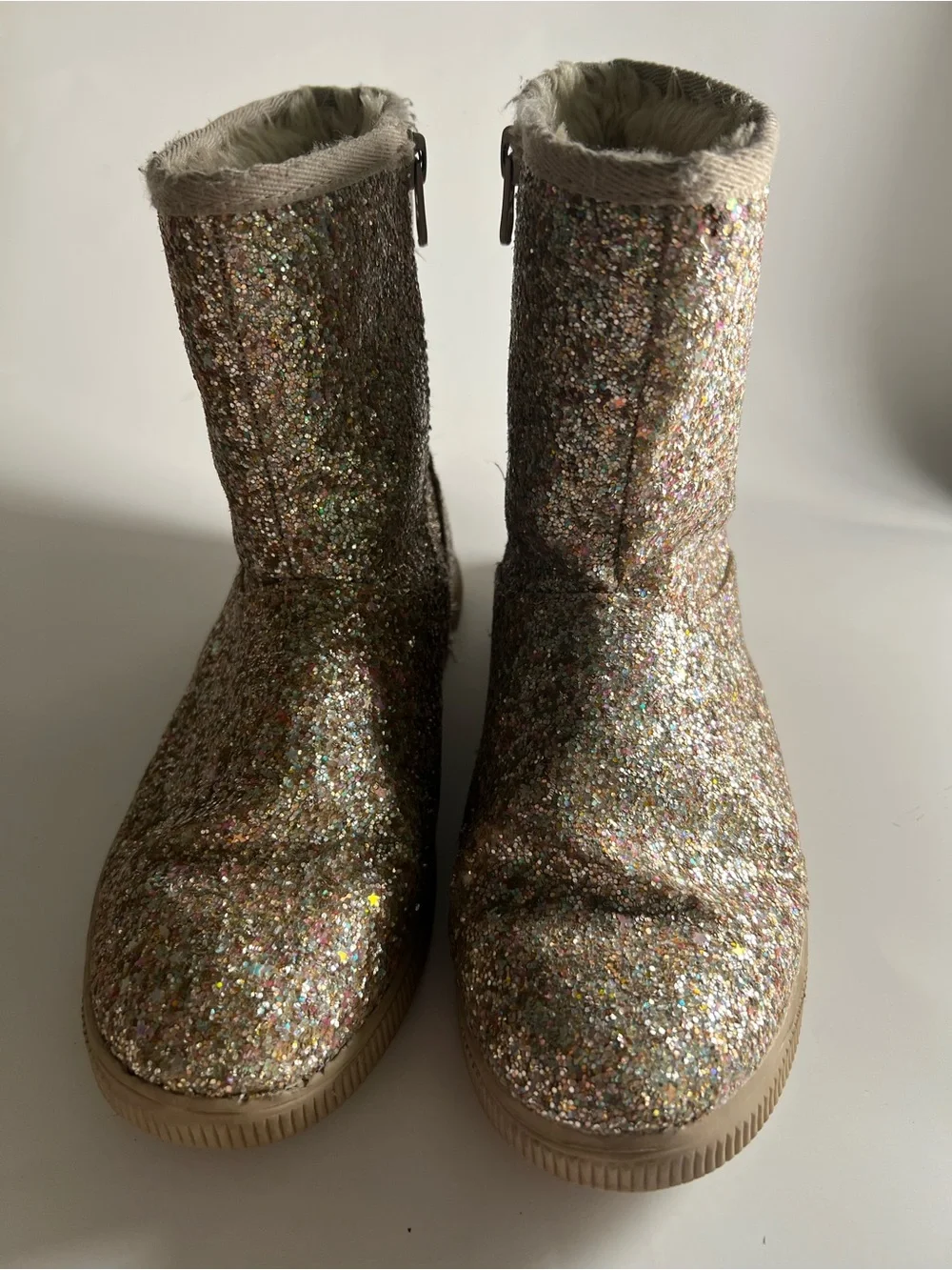 Cat & Jack Glitter Faux Fur Lined Kid’s Boots Size 3